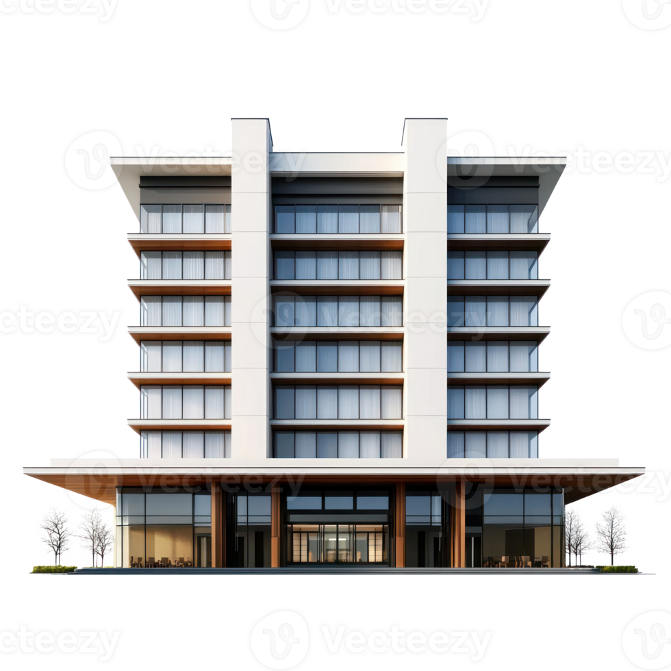 3d Hotel davanti Visualizza isolato su trasparenza sfondo png
