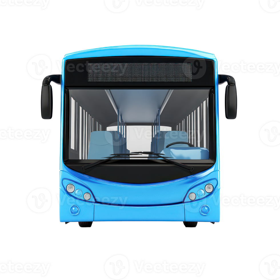 3d City Bus front view isolate on transparency background png
