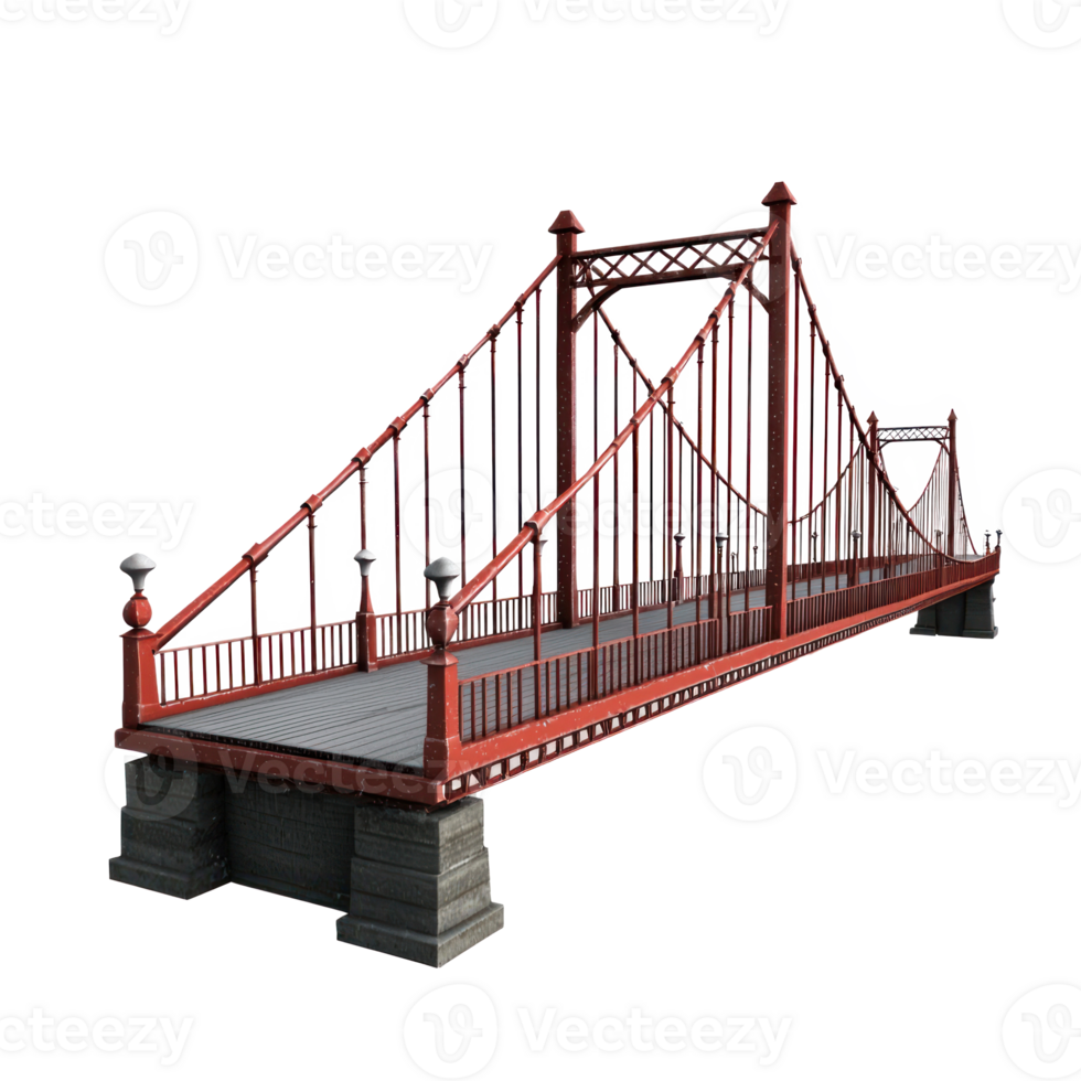 3D Bridge isolate on transparency background png