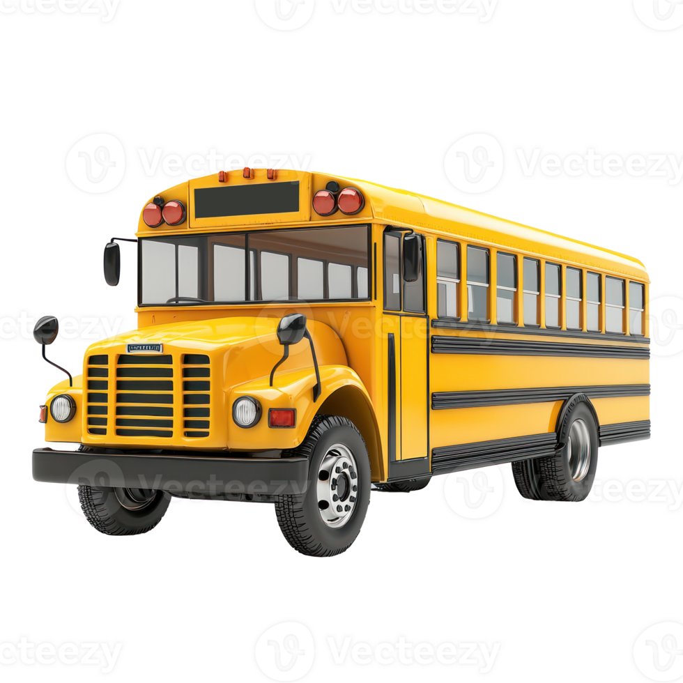 3d School Bus isolate on transparency background png