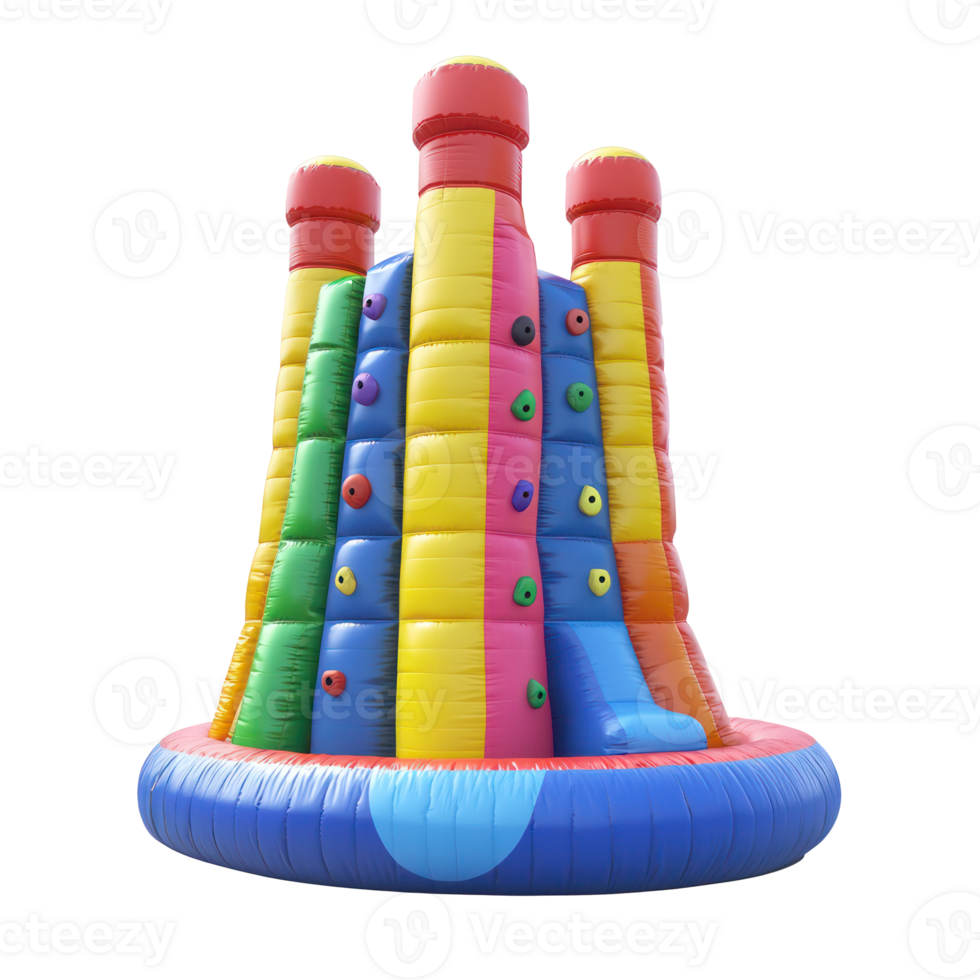 3D Inflatable Climbing Towers front view isolate on transparency background png