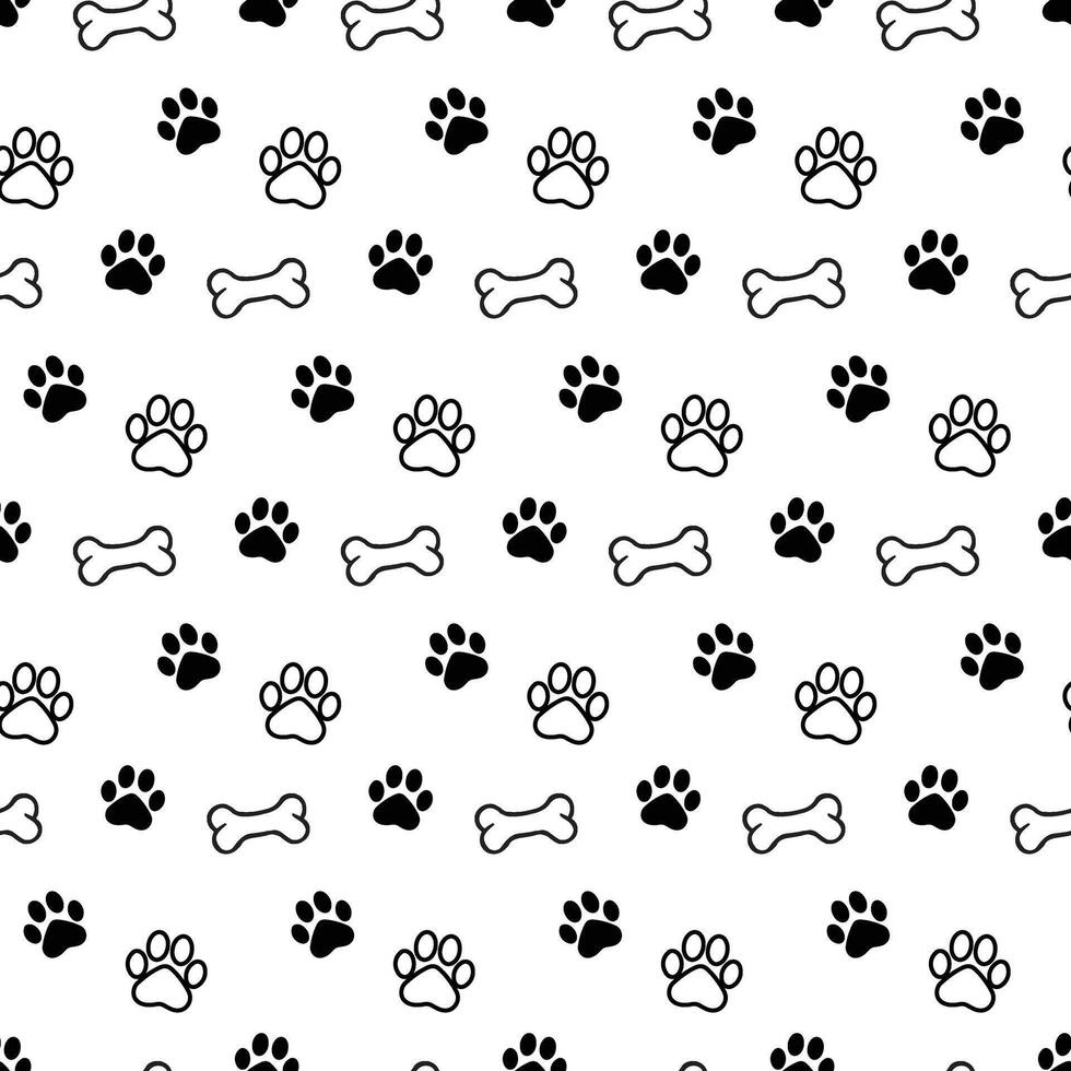 dog paw pattern background vector