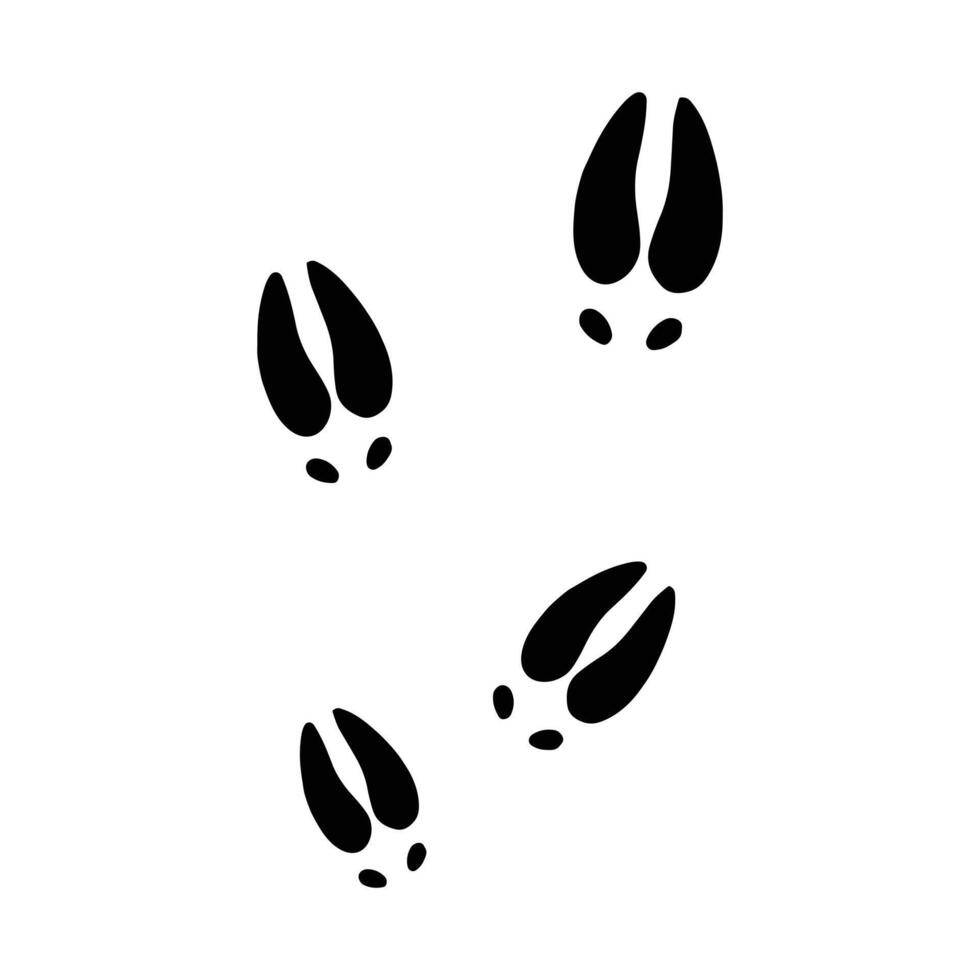 deer footprints drawing vector