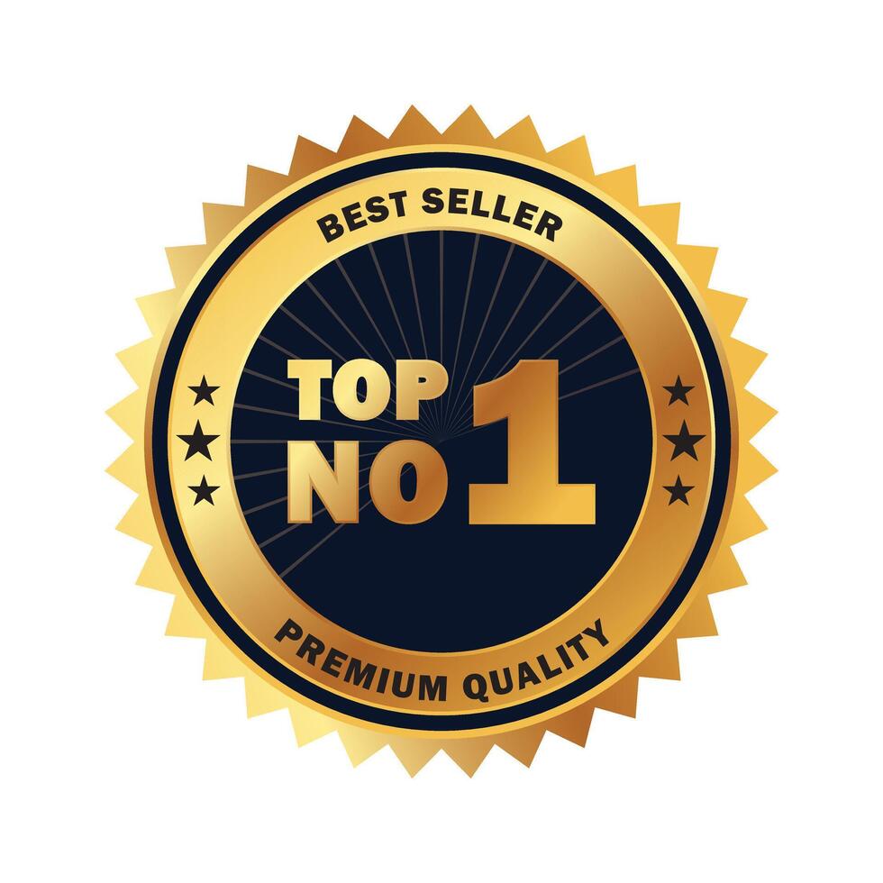 no 1 best seller gold vector