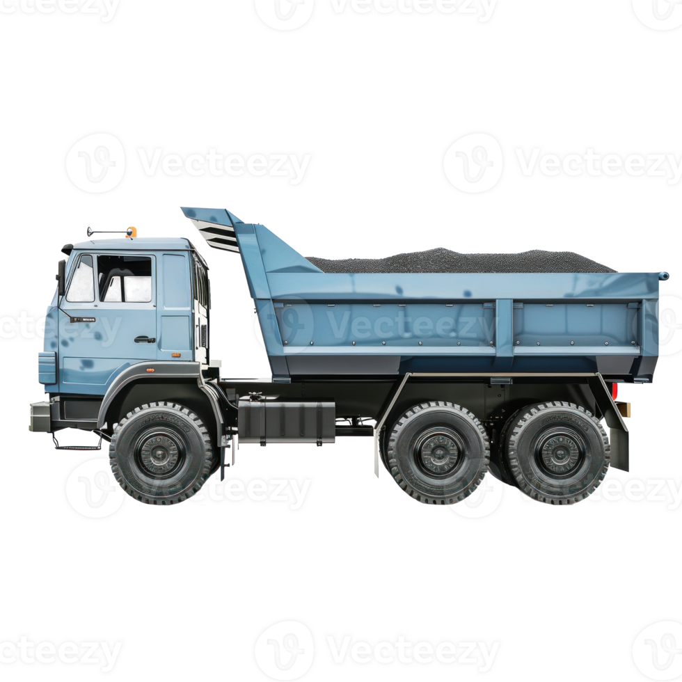 Dump Truck side view full length isolate on transparency background png