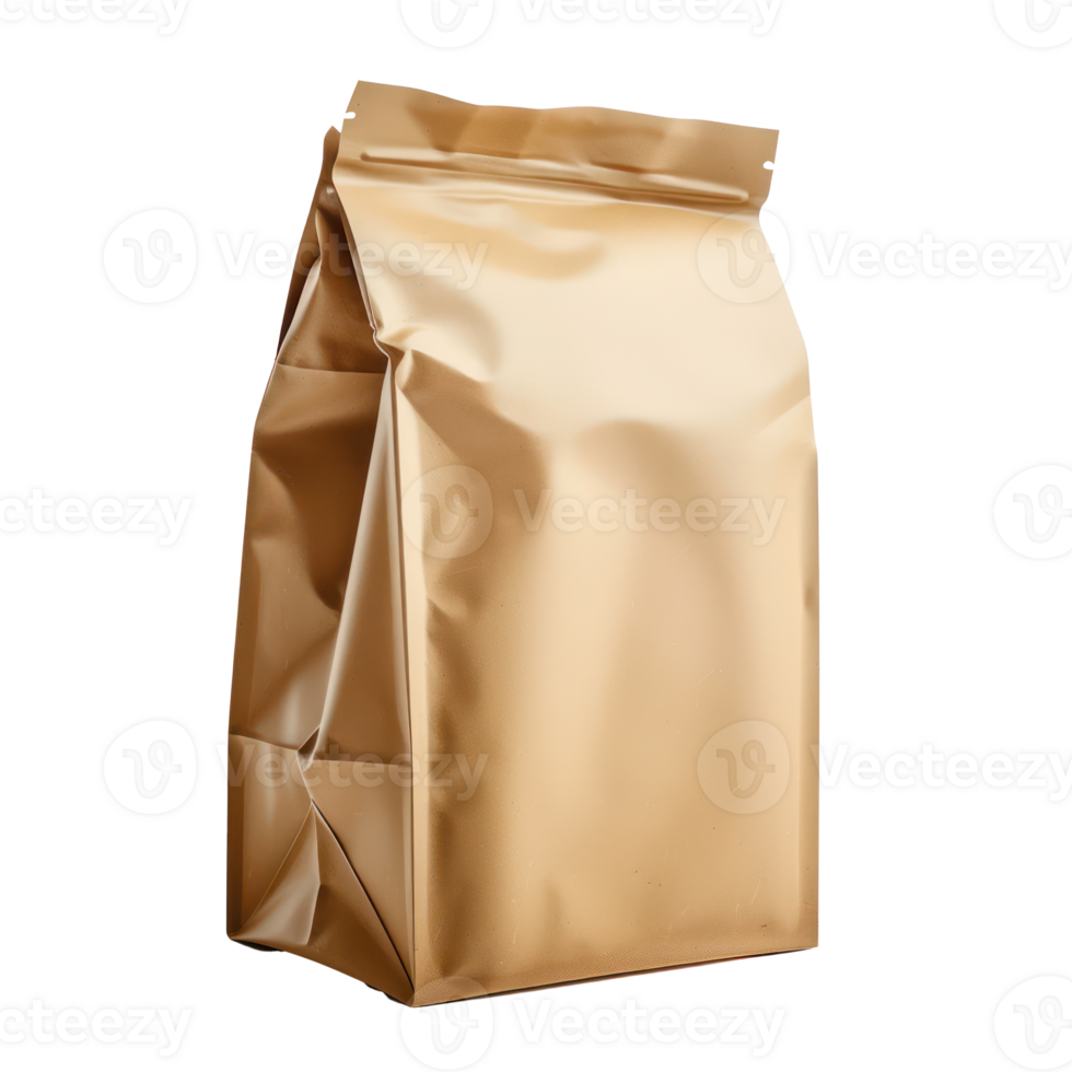 Coffee Bag with blank label side view isolate on transparency background png