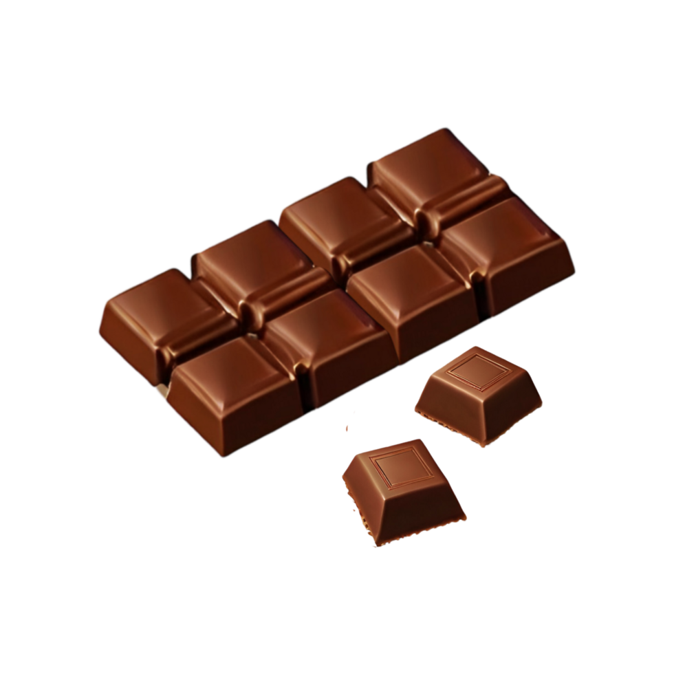 Cute Chocolate bar on transparent background png