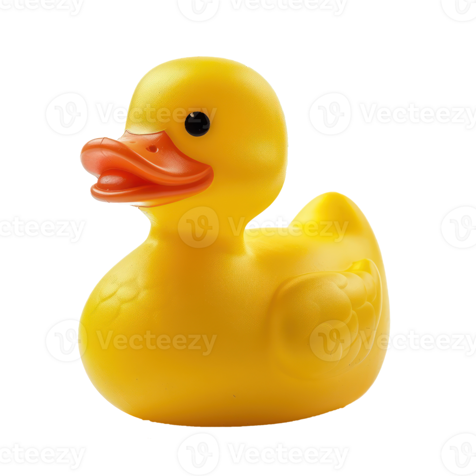 Yellow Plastic duck toy for bath room isolate on transparency background png