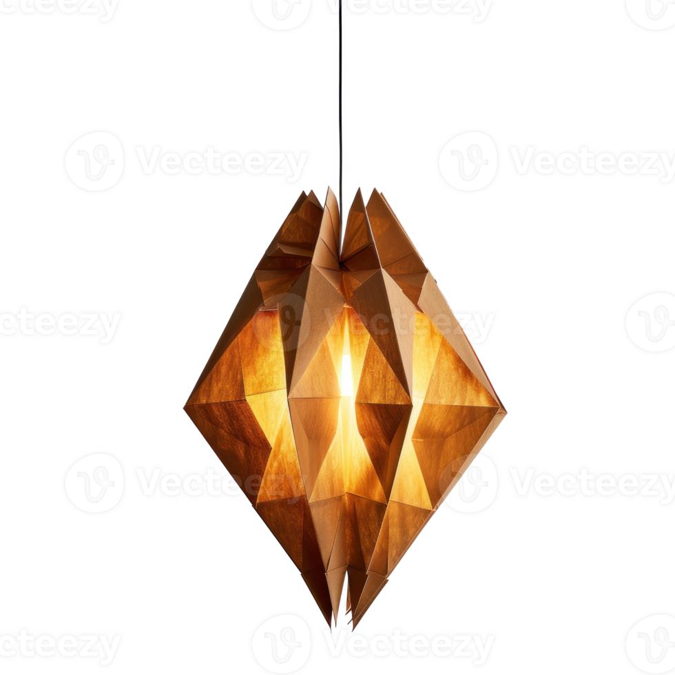 Origami-Inspired Light Fixture front view full length isolate on transparency background png