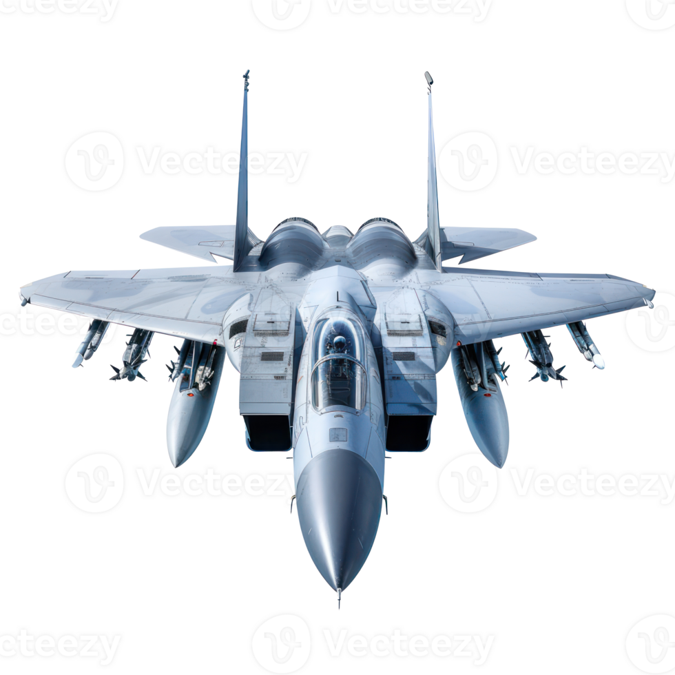 fighter jet front view isolate on transparency background png