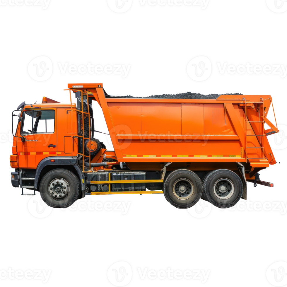 Garbage Truck side view full length isolate on transparency background png