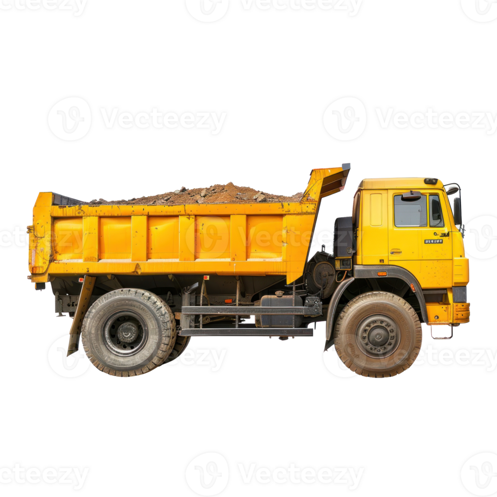 Dump Truck side view full length isolate on transparency background png