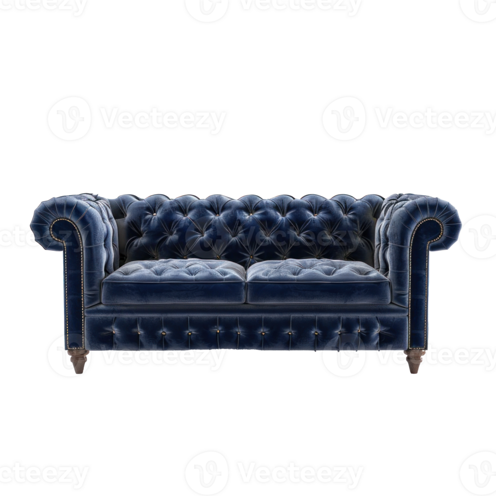 Chesterfield Sofa front view full length isolate on transparency background png
