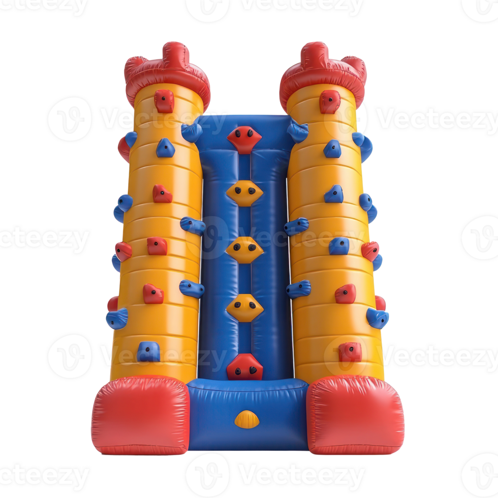 3D Inflatable Climbing Towers front view isolate on transparency background png