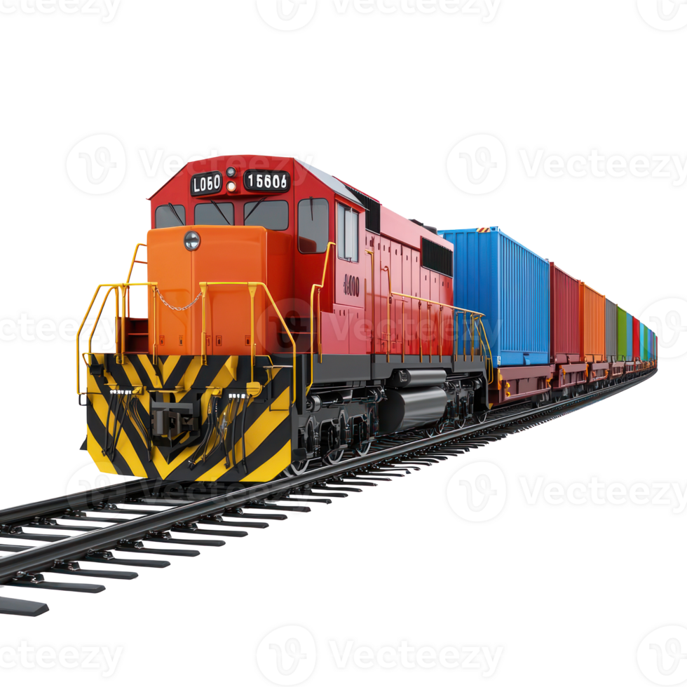 3D Logistic Train isolate on transparency background png