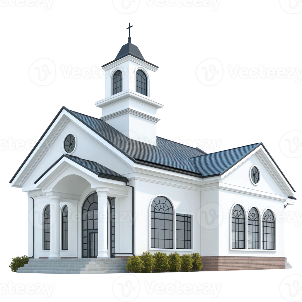 3D Community Center building isolate on transparency background png