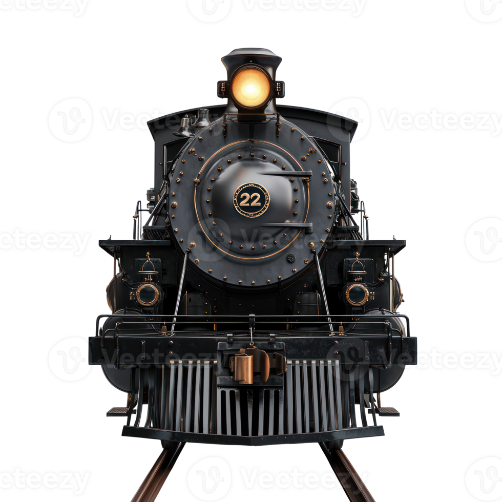 3D Heritage Trains front view isolate on transparency background png