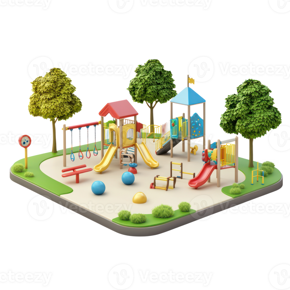 3d Interactive Panels playground isolate on transparency background png
