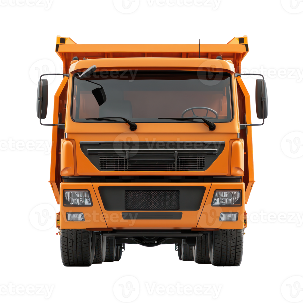 3d Garbage Truck front view isolate on transparency background png