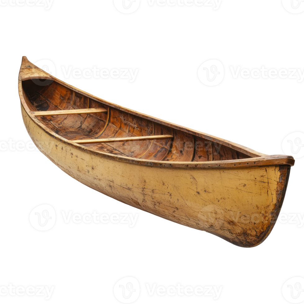 Canoe boat side view isolate on transparency background png