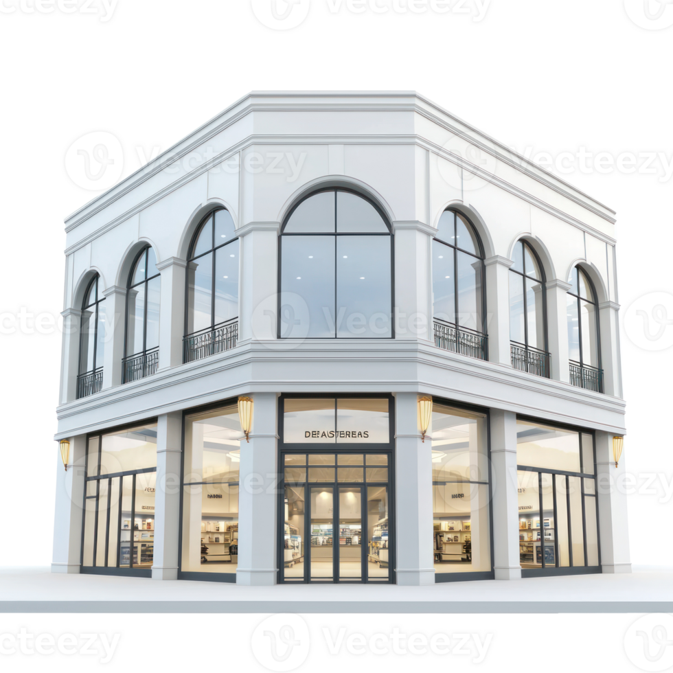 3D Department Store front view isolate on transparency background png