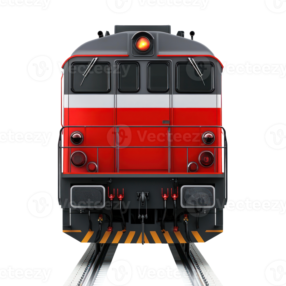 3D Freight Train rear view isolate on transparency background png