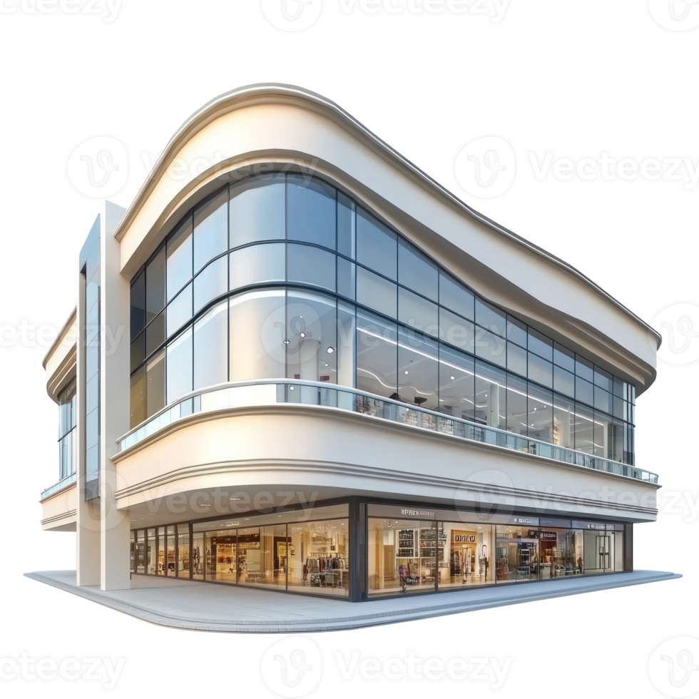 3D Shopping Mall front view isolate on transparency background png