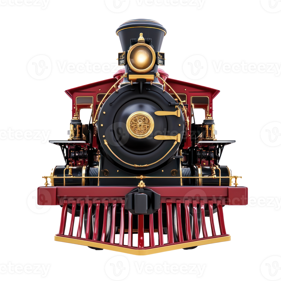 3D Heritage Trains front view isolate on transparency background png