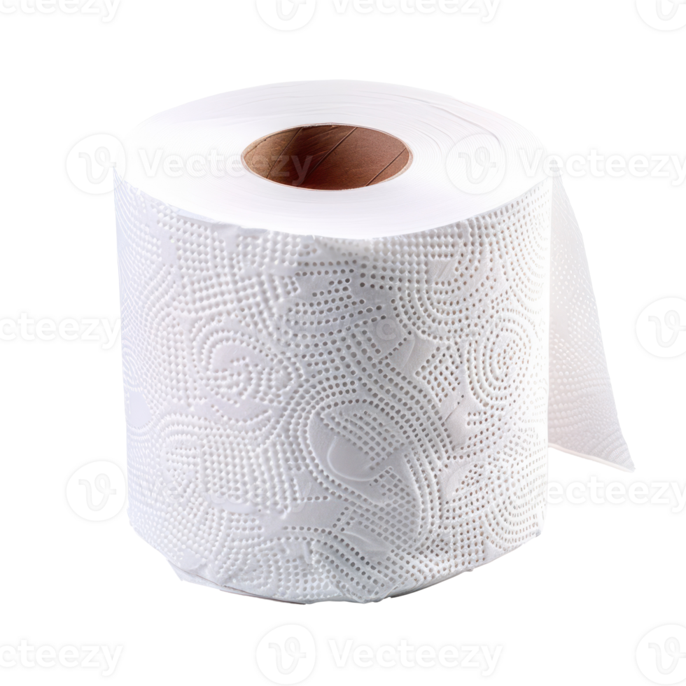 Roll of toilet paper side view isolate on transparency background png