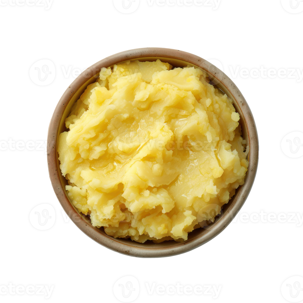 Mashed potato top view isolate on transparency background png
