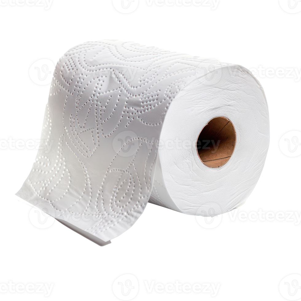 Roll of toilet paper side view isolate on transparency background png
