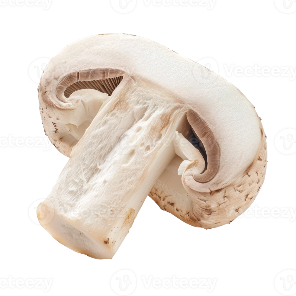 Piece of champignon mushrooms isolate on transparency background png