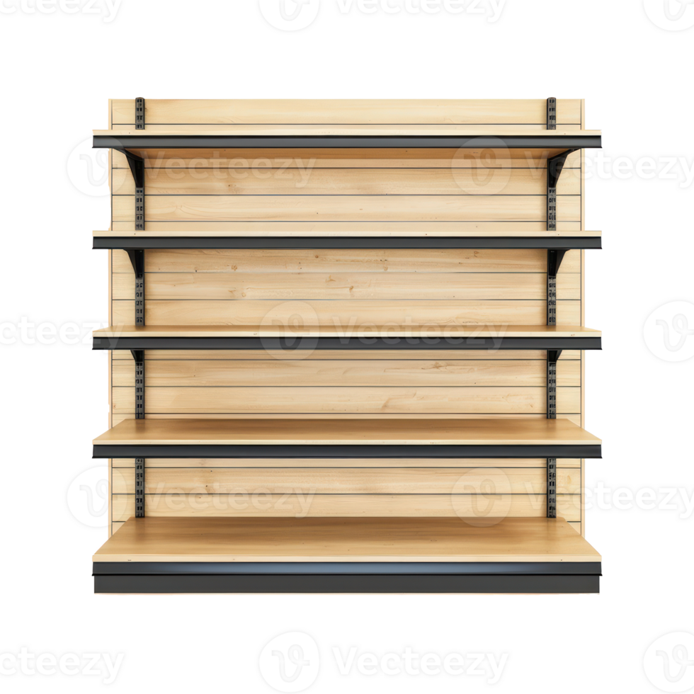 Empty Supermarket shelve side view isolate on transparency background png