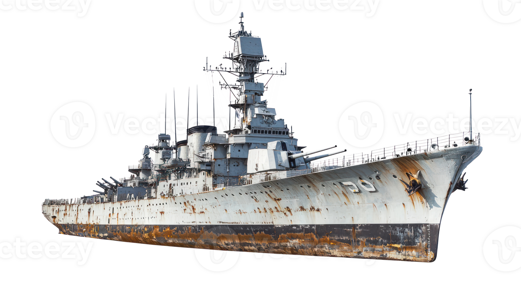 Battleship isolate on transparency background png