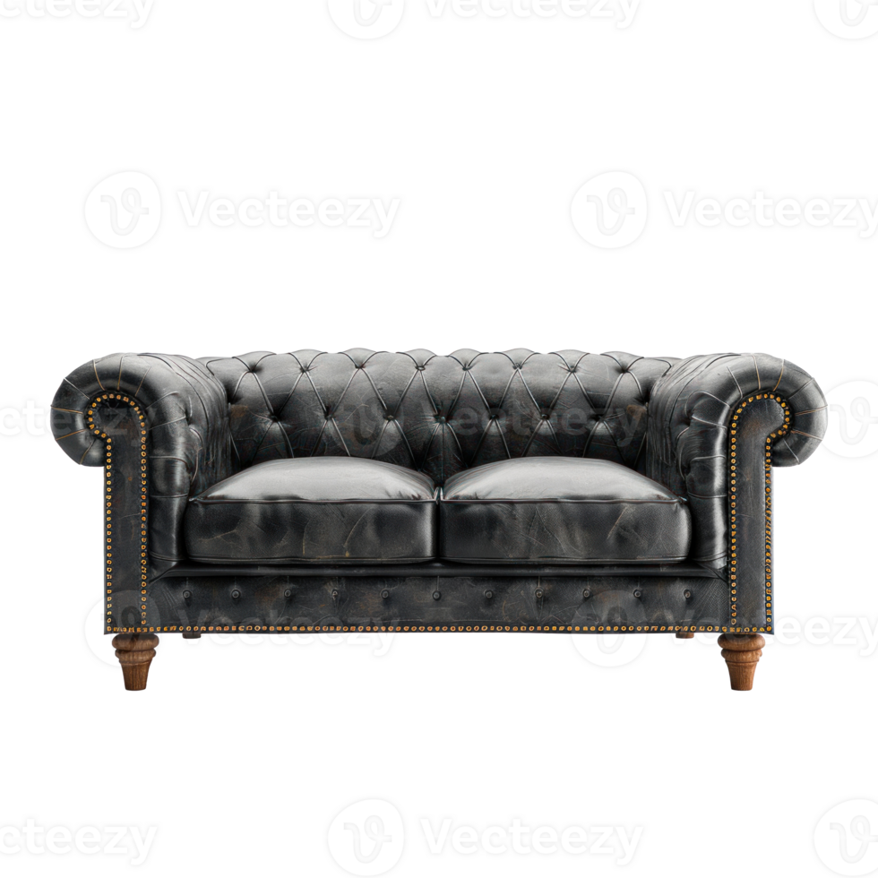 Chesterfield Sofa front view full length isolate on transparency background png