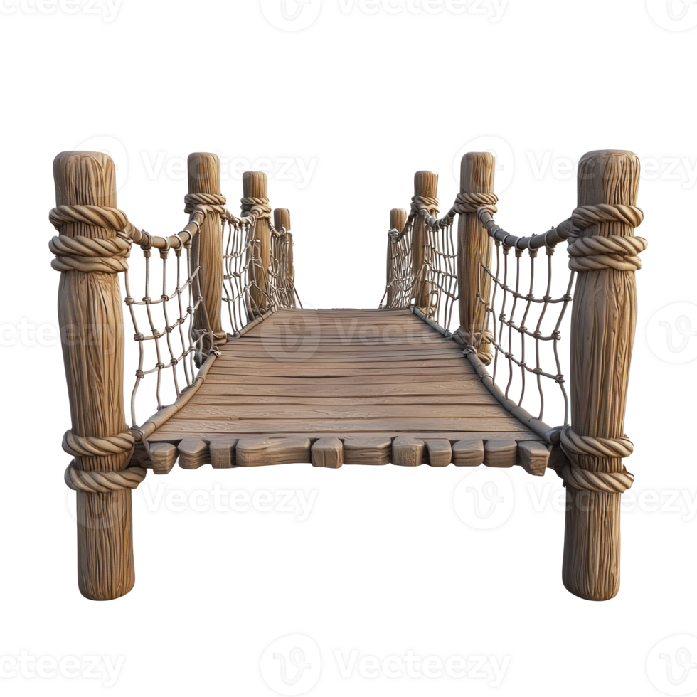 3d Rope Bridges playground front view isolate on transparency background png