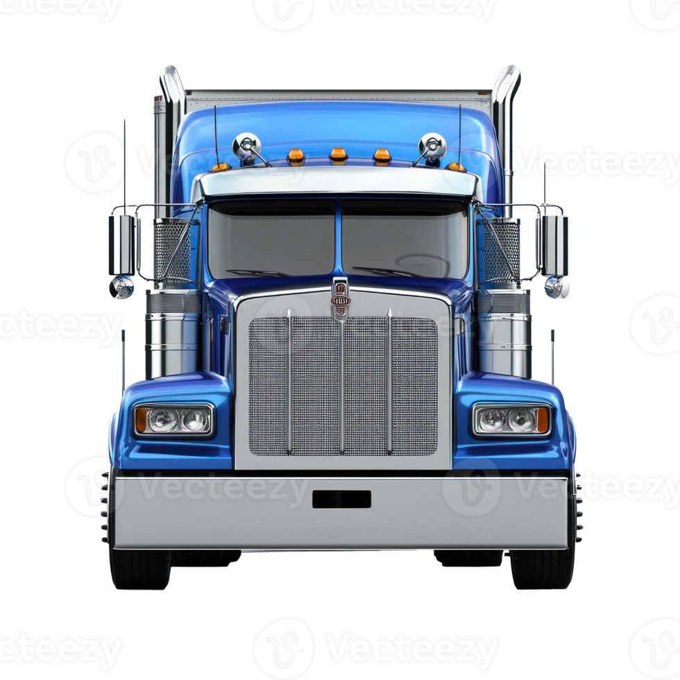 3d Semi-Truck front view isolate on transparency background png