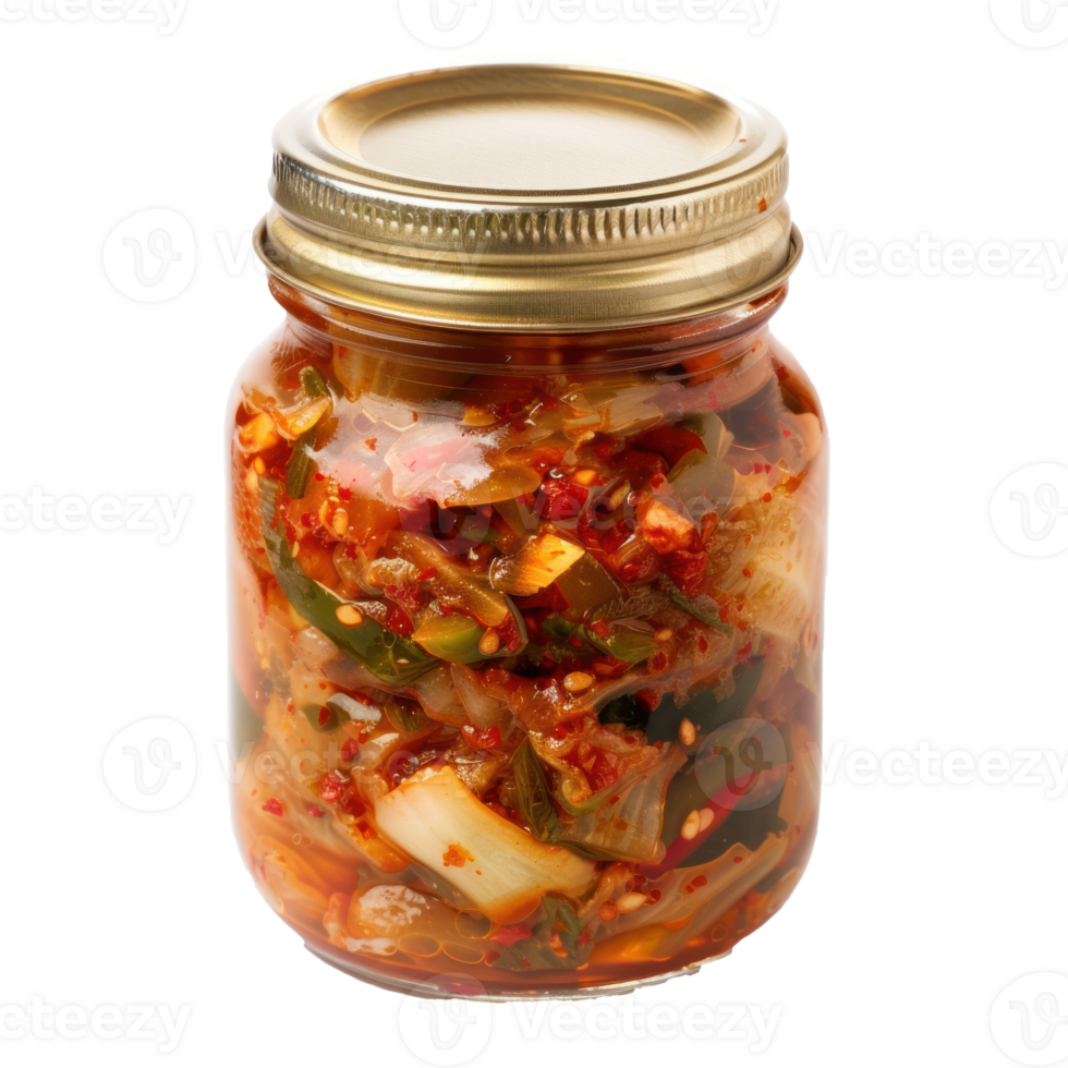 Kimchi in bottle isolate on white background png