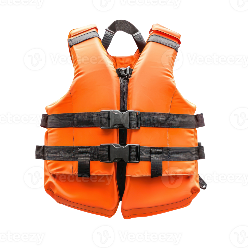 life jacket front view isolate on transparency background png