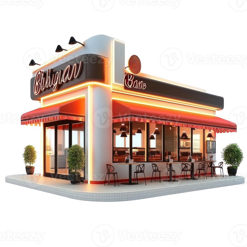 3d restaurant isoleren Aan transparantie achtergrond png