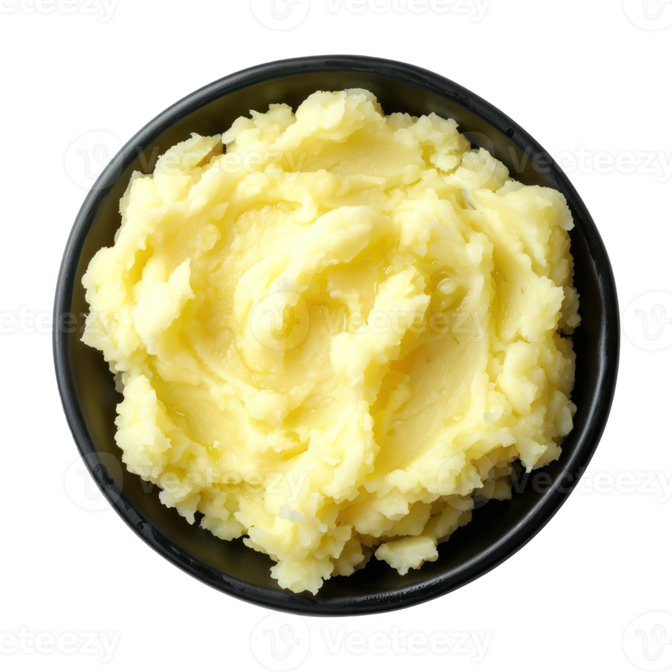 Mashed potato top view isolate on transparency background png
