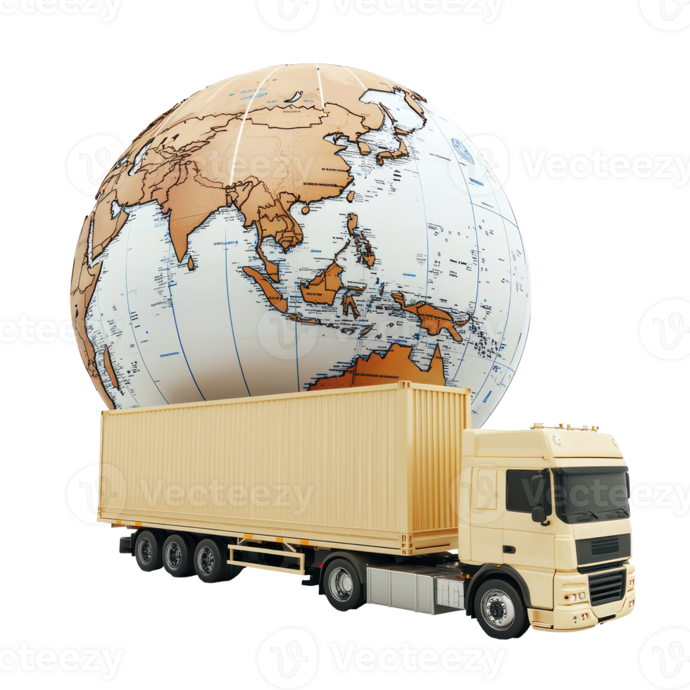 3D Logistic Globe isolate on transparency background png