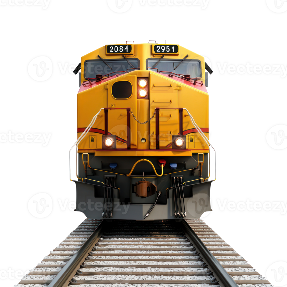 3D Freight Trains front view isolate on transparency background png