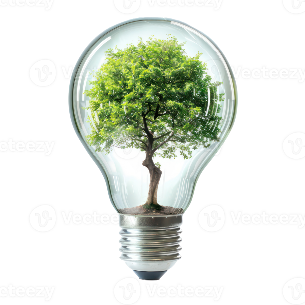 Tree light bulb isolate on transparency background png