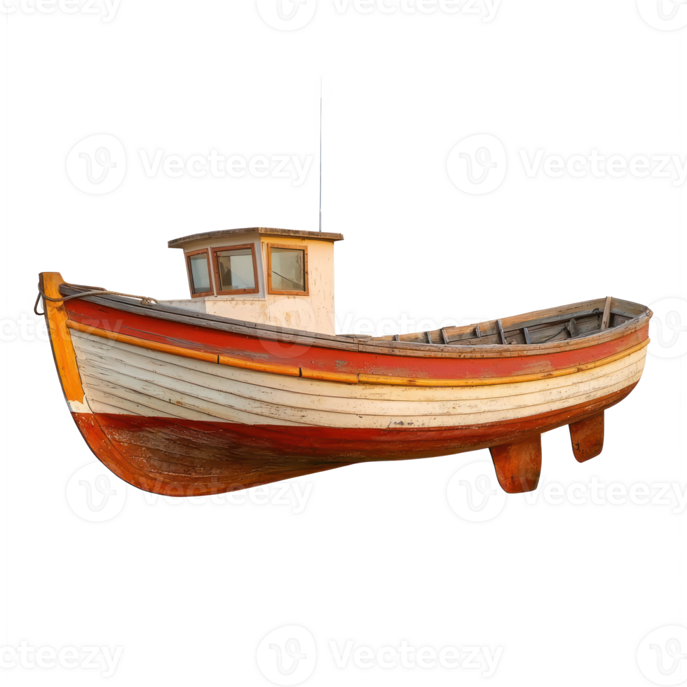 Boat side view isolate on transparency background png