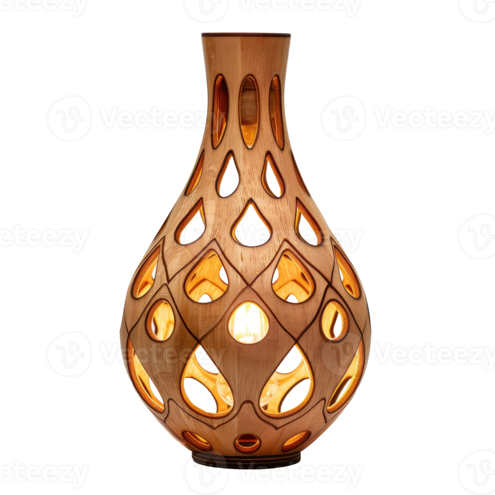 Laser Cut Wood Lamp isolate on transparency background png