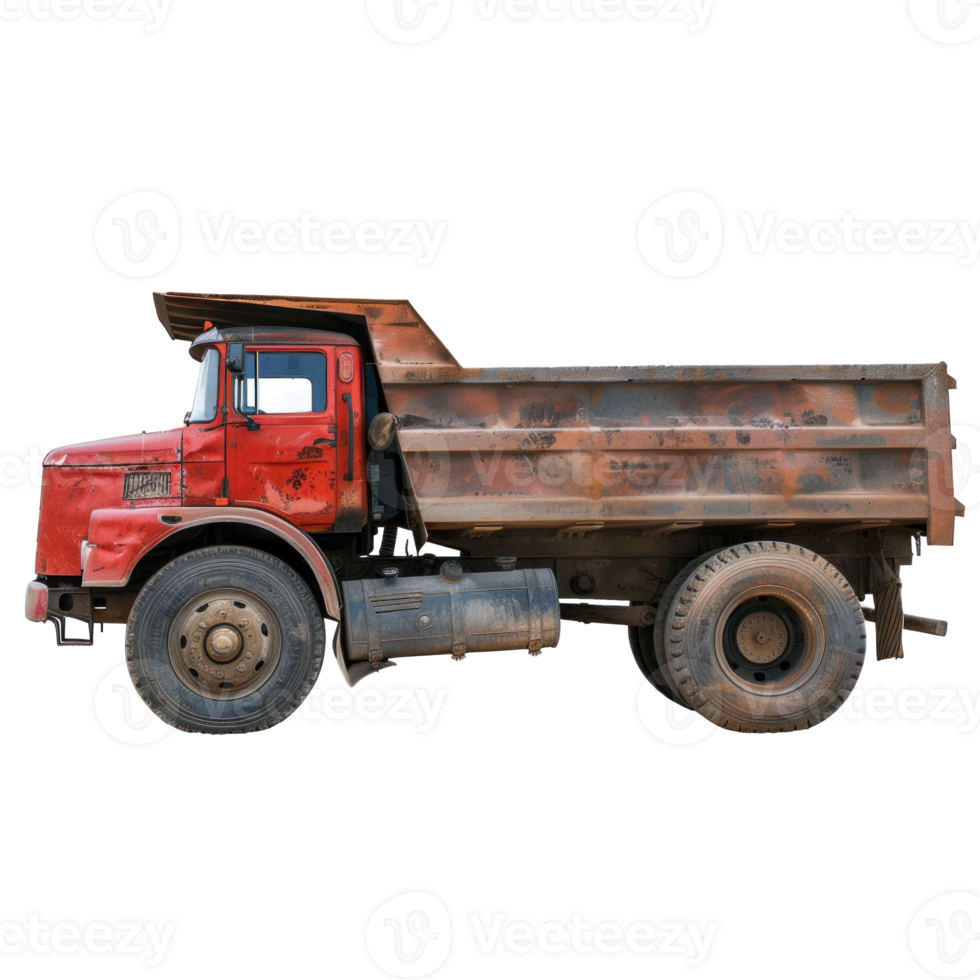 Dump Truck side view full length isolate on transparency background png