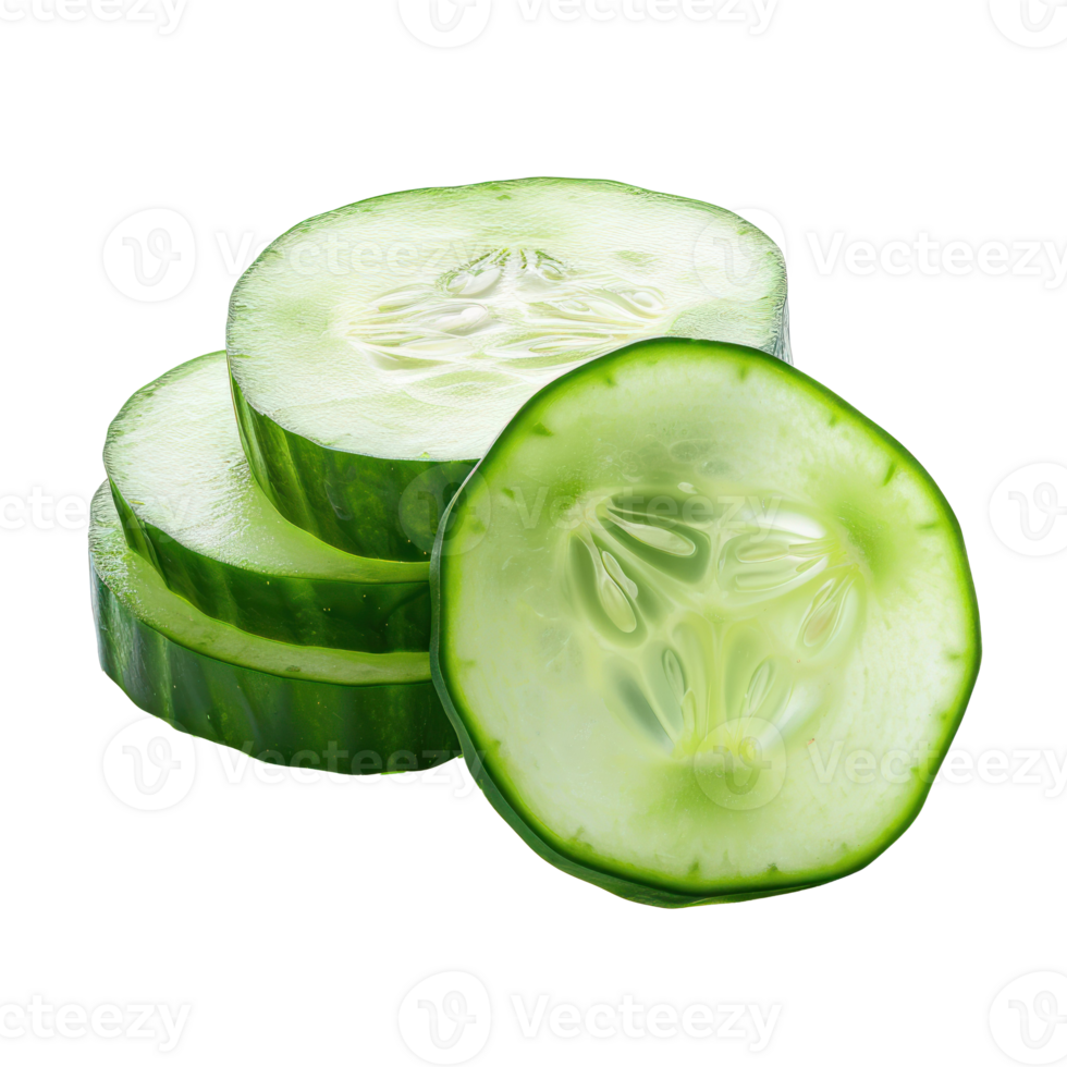 Slice of Cucumber isolate on transparency background png