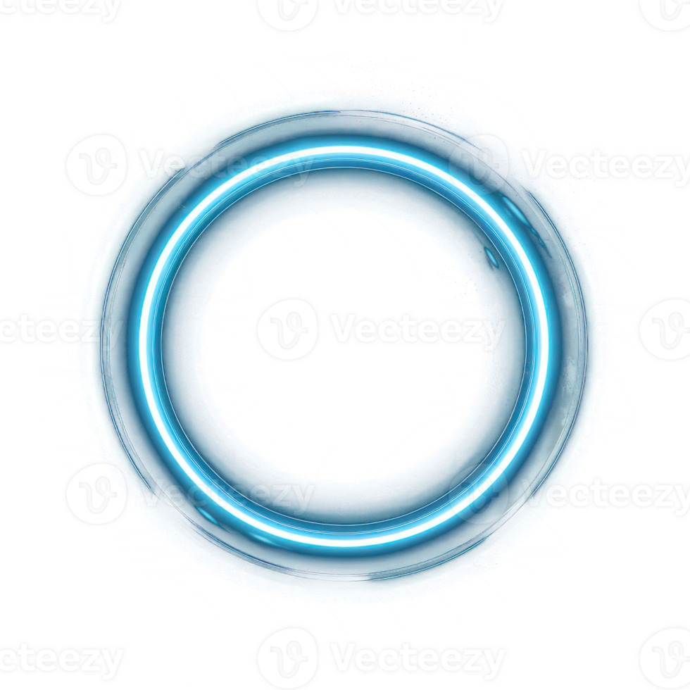 Glowing circle light ring on transparency background png