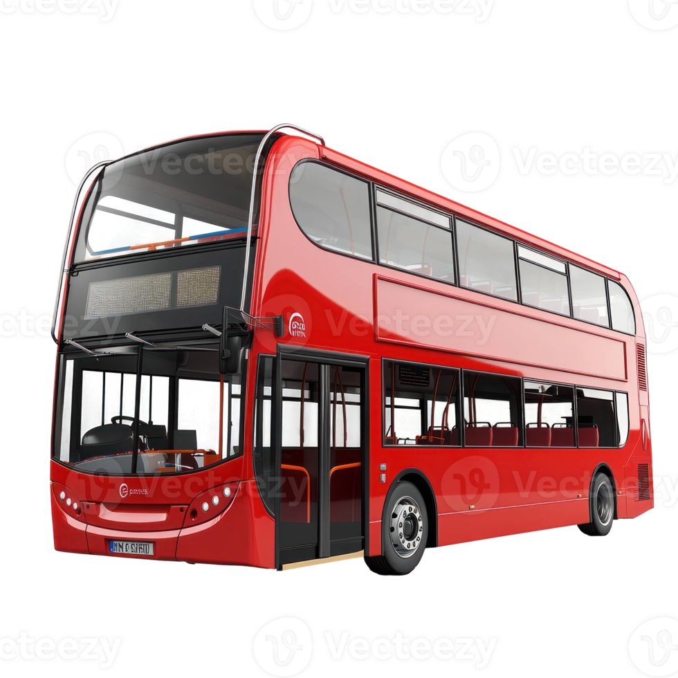 3d Double-Decker Bus side view isolate on transparency background png